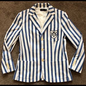 Polo Ralph Lauren Bullion-Patch Striped Blazer NWT